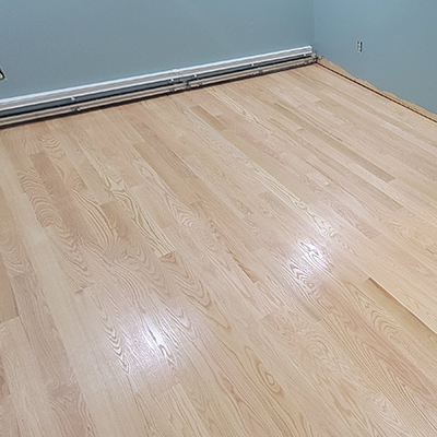 red oak with clear finish